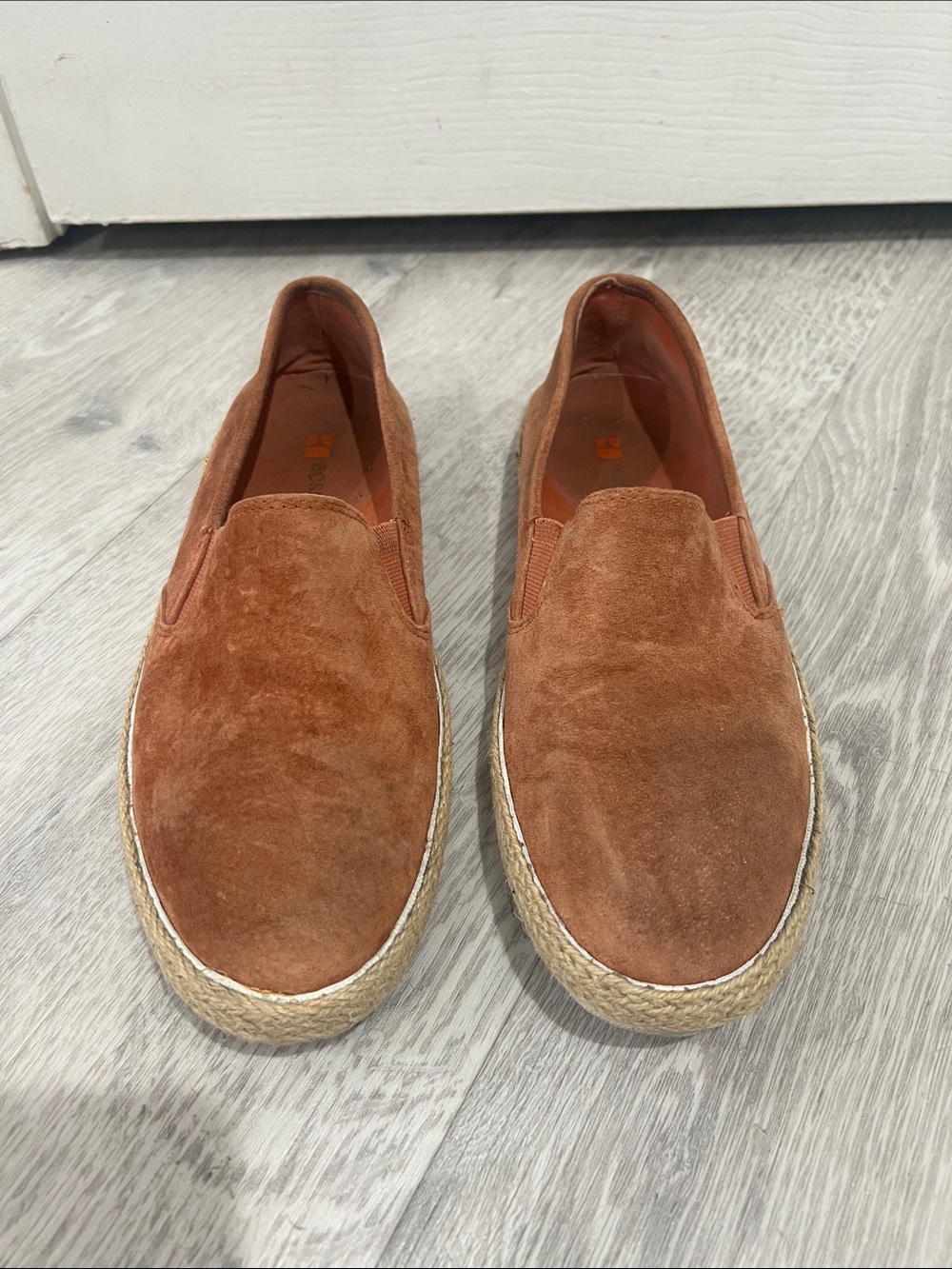 Hugo Boss: Boss Orange Men's Suede Slip-On Espadrille Sneakers - Brown